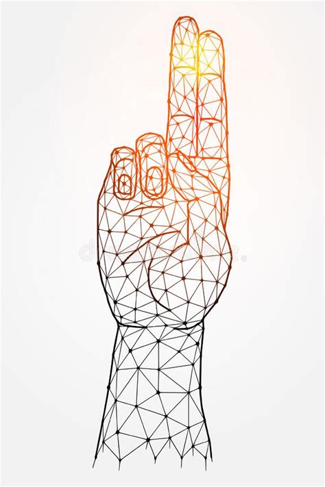 Christian Hand Gestures Polygonal Vector Illustration Stock