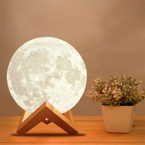 3d Led Moon Night Light With Base Moonlight Lamp Creative Indoor Table