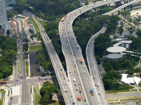 Highways And Traffic In Singapore Image Free Stock Photo Public