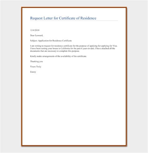 Request Letter For Certificate Format And Sample Letters