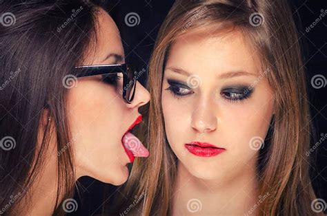 Two Beautiful Lesbian Girls Fooling Around Stock Image Image Of Happiness Attraction 102547537