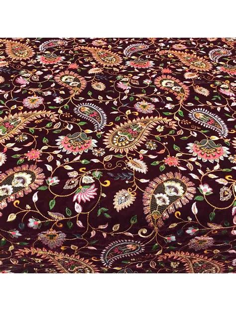Velvet Embroidery Fabric Saroj Fabrics