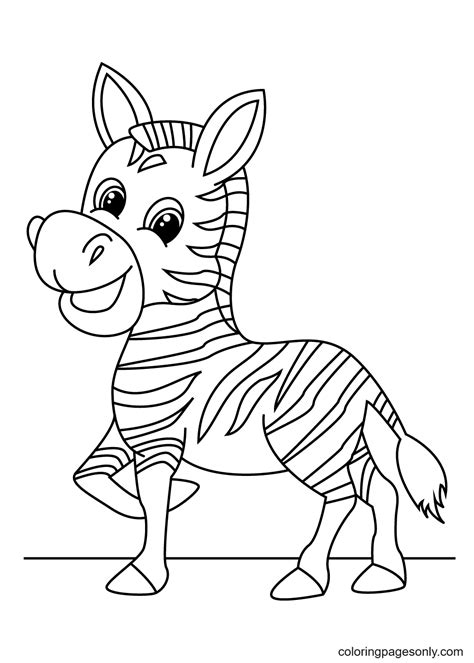 Baby Zebra Coloring Pages Free Printable Coloring Pages