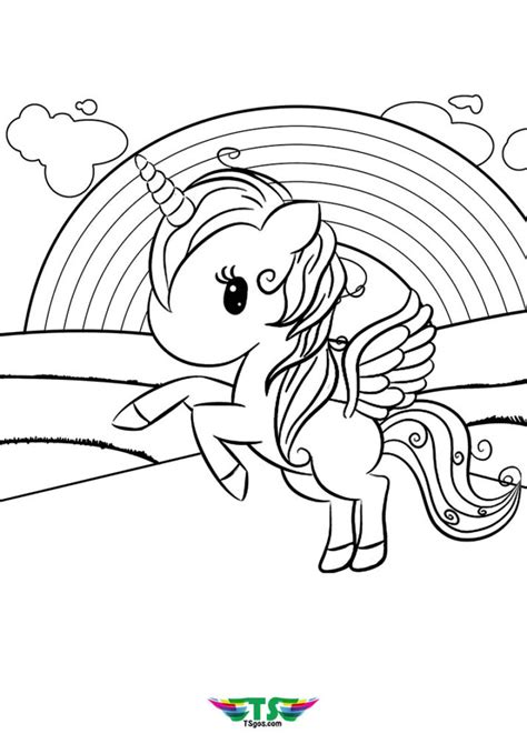 For boys and girls kids and adults teenagers and toddlers preschoolers and older kids at school. Unicorn Over The Rainbow Coloring Page - TSgos.com