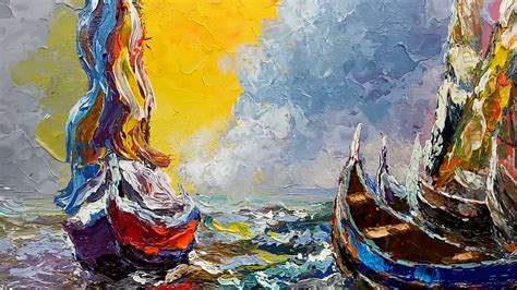 Lukisan Perahu Abstrak Ekspresionisne Dengan Warna Memukau Callwhatsapp 082225444144 Youtube