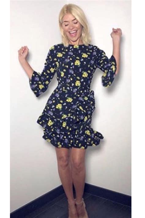 holly willoughby dress today this morning presenter delights in floral tea dress ok magazine