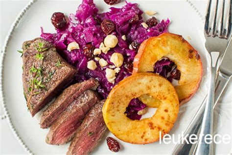 Recept voor biefstuk met rode kool