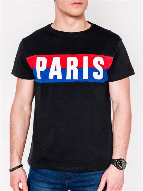 Mens Printed T Shirt Black S1070 Modone Wholesale Clothing For Men