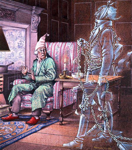 Marleys Ghost Visits Scrooge In An Illustration From The Book Scrooge A Christmas Carol