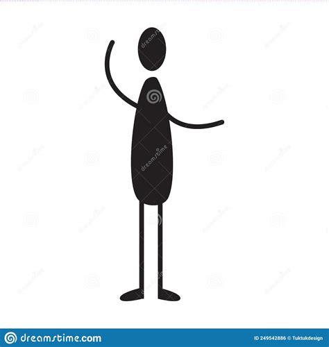 Stickman Figure Symbol With Raised Hand Illustration Symbol In A Vector