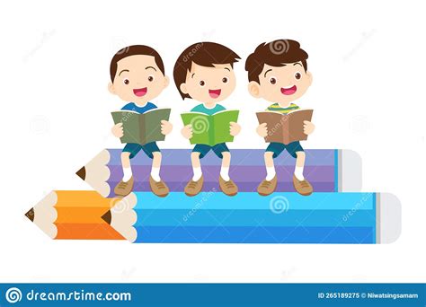 Happy Children Reading Book Back To School Concept Kids And Book Stock