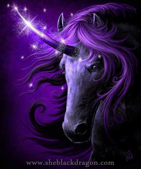 Unicorn In Sparkly Purple Beautiful Edk Unicorn And Fairies