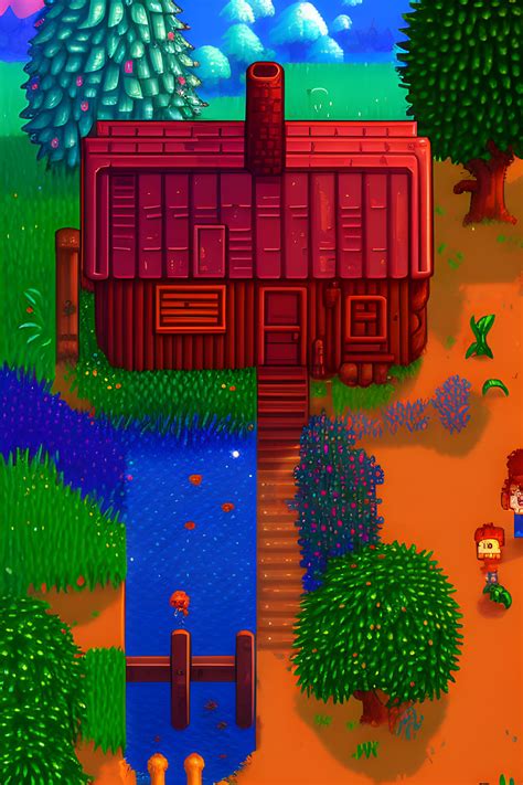 Paisagem estilo Stardew Valley | Wallpapers.ai