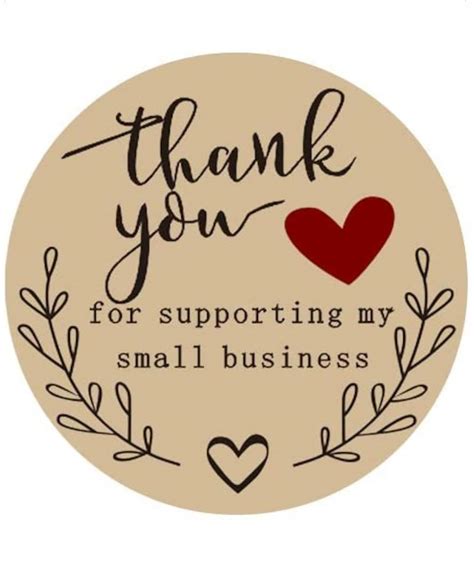 Thank You For Supporting My Small Business Stickers Printabl