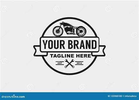 Motorcycle Modern Round Shape Badge Logo Vector Template Stock Vector