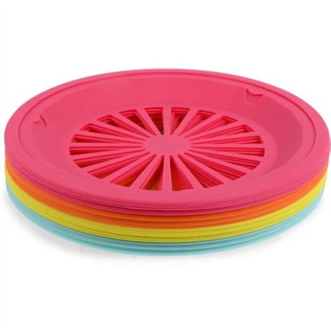 Plastic Paper Plate Holders Picnic Supplies 4 Colors 10 In 20 Pack