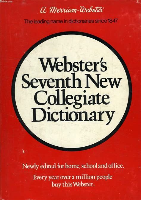Websters Seventh New Collegiate Dictionary By Collectif Bon