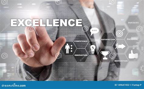 Achieve Business Excellence As Concept Pursuit Of Excellence Blurred
