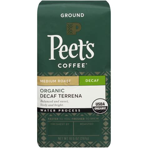 Peet S Coffee Organic Decaf Terrena Medium Roast Ground Coffee 10 5 Oz
