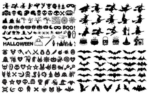 Halloween Silhouette Elements Vector Free Vector Site Download Free