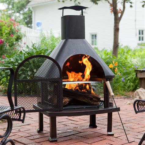 Outdoor Fire Pit Chimney Fireplace Design Ideas