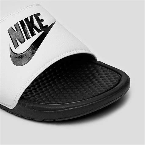 Shop Nike Benassi Just Do It Slides In White Black Black Fast Shipping And Easy Returns City