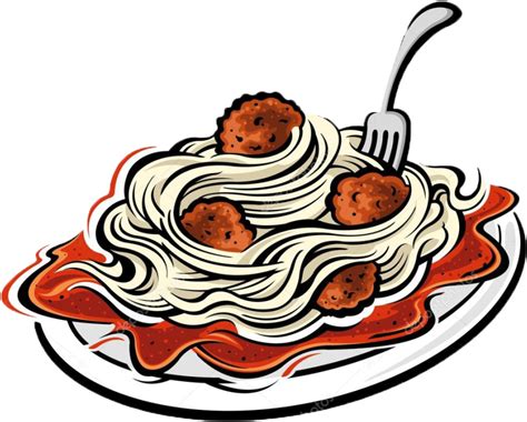 Spaghetti Dinner Fundraiser Cartoon Pasta And Meatballs Clipart