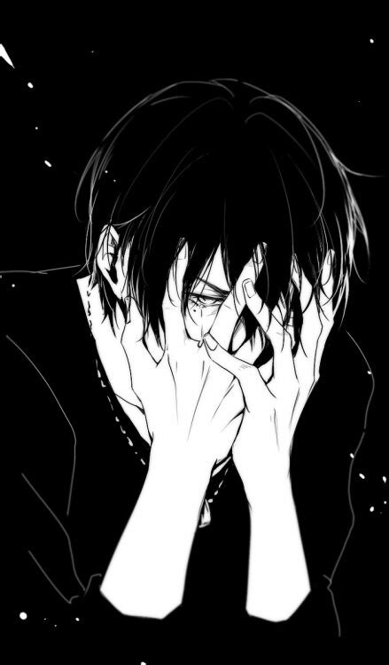 Sad, quote, text, anime boy, crying, raining; anime, boy, crying, monochrome, sad - image #4049282 by ...