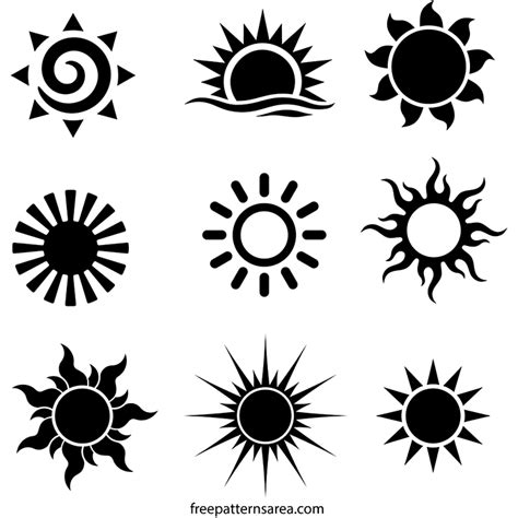 Sun Vector Files Free Printable Stencils Templates