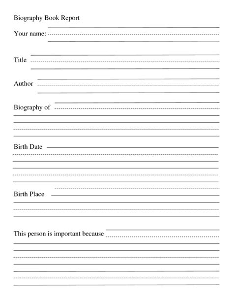Biography Report Template 4th Grade 4 Professional Templates