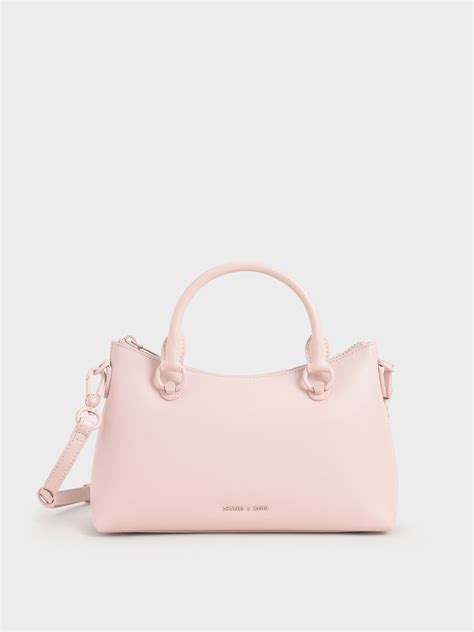 Light Pink Double Handle Shoulder Bag Charles And Keith Om
