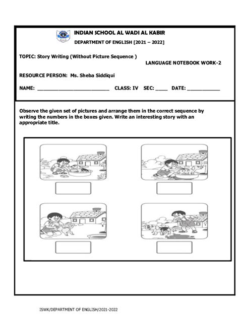 Fillable Online 2020 2021 Worksheet On Story Writing Class 6 Fax Email Print Pdffiller