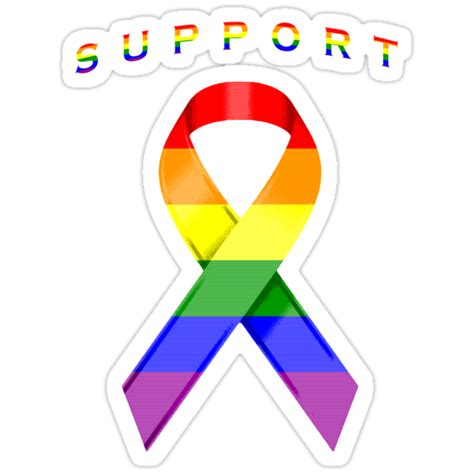 Gay Pride Awareness Ribbon Of Support Stickers By Adamcampen Redbubble