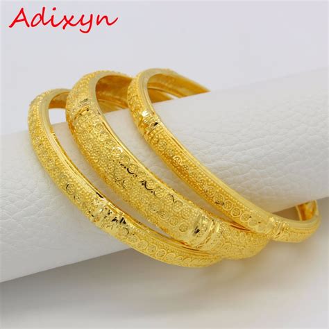 Adixyn 65cm26inch Dubai Bangles For Women Gold Color Bracelets Ethiopianarabmiddle East