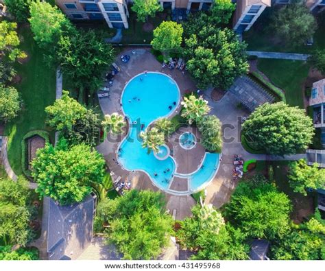 Aerial View Swimming Pool Typical Multilevel Stock Photo 431495968