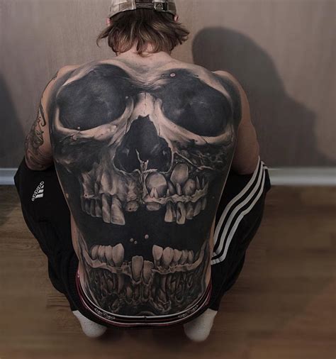 Skull Back Tattoo Best Tattoo Design Ideas