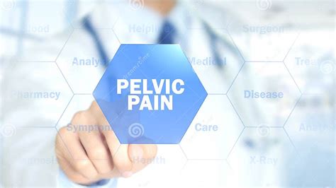Pelvic Pain Doctor Working On Holographic Interface Motion Graphics