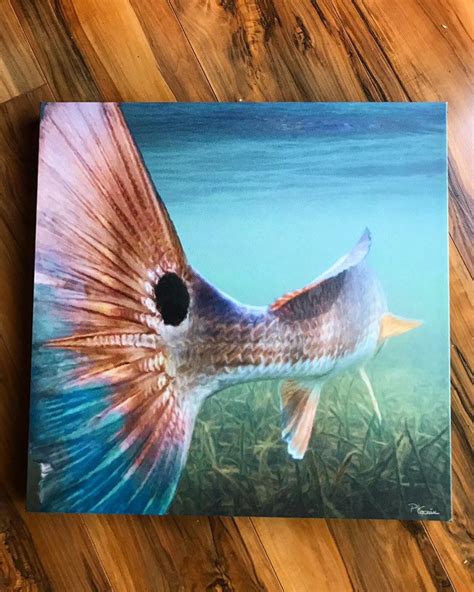 Bull Redfish Painting Redfish Art On Canvas Red Drum Etsy Redfish