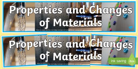 Properties And Changes Of Materials Display Banner