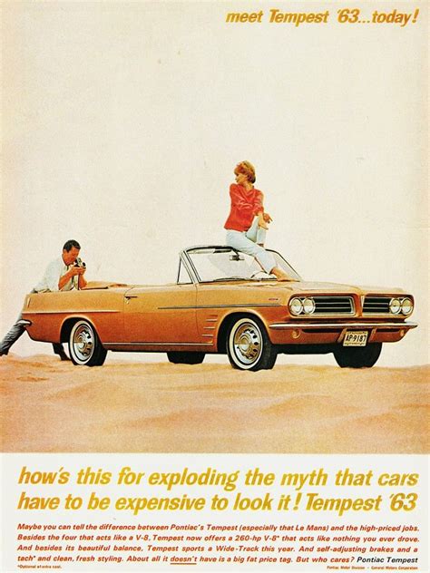 1963 Pontiac Tempest Ad Pontiac Tempest Pontiac Car Print Ads