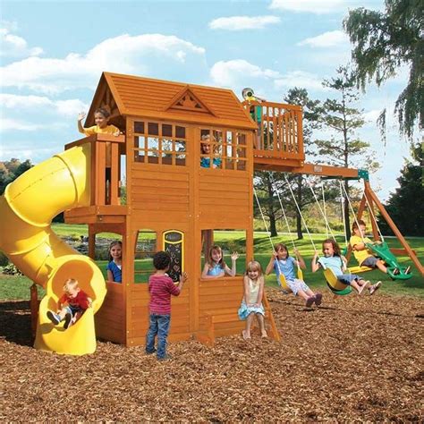 Target.com has been visited by 1m+ users in the past month Abbeydale Clubhouse Wooden Playset | Swing set, Wooden ...