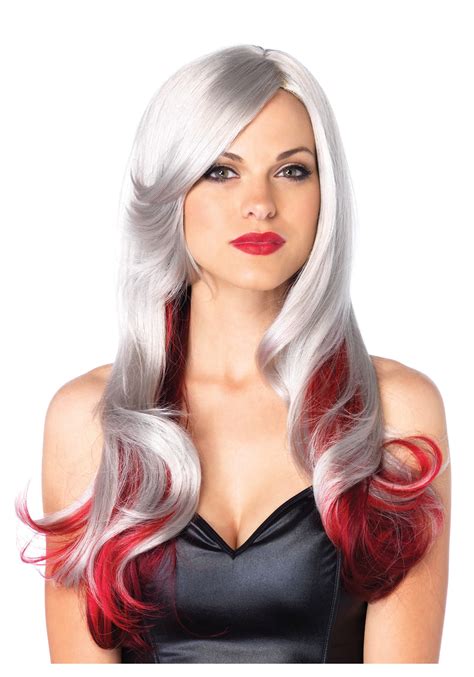 Which is closer to html silver. Red and Gray Two Toned Wig