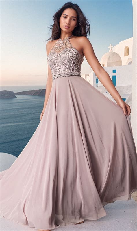 Long Chiffon Prom Dress With Embroidery Promgirl