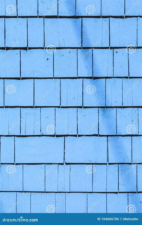Blue Painted Wooden Shingles At The Roof Stock Photo Image Of Roof