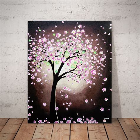 Abstract Tree Painting Cherry Blossom Abstract Wall Art Abstract