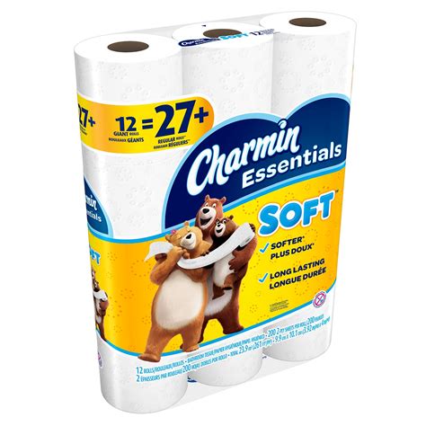Charmin 2 Ply Essentials Soft Bathroom Tissue 1227 White 200 Sheets