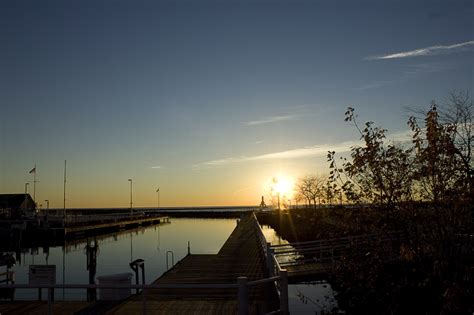 Beyond The Docks At Port Washington Wisconsin Image Free Stock Photo