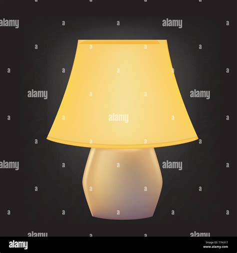 Included Table Lamp With Lampshade Vector Illustration Stock Vector