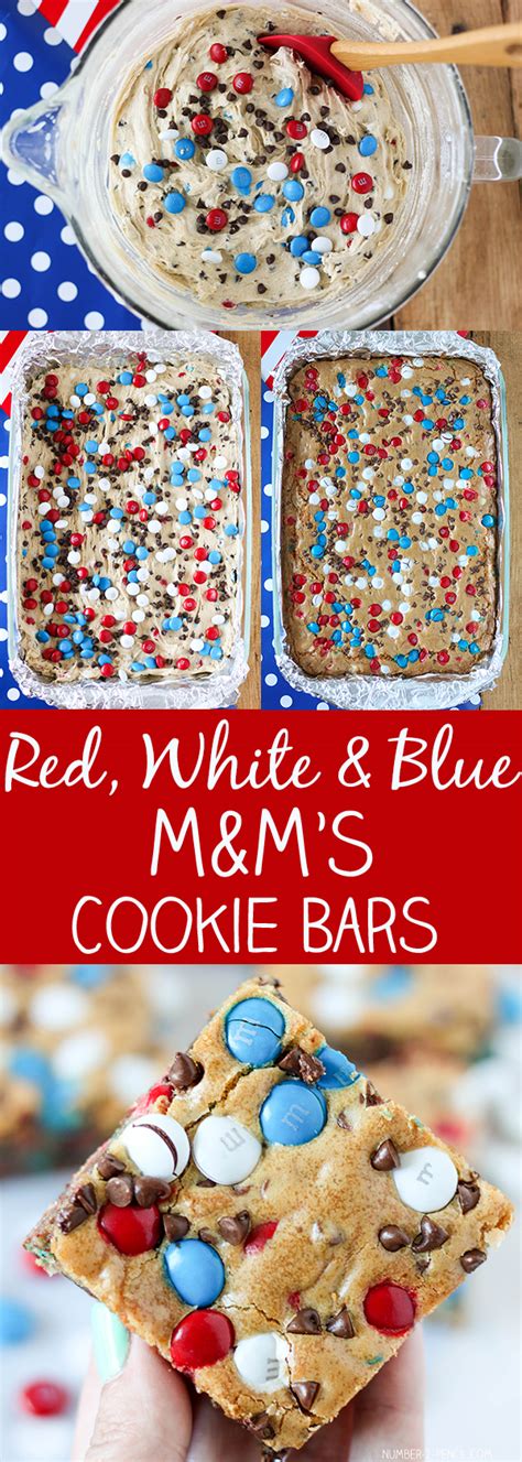 Red, White and Blue M&M'S Cookie Bars  No. 2 Pencil