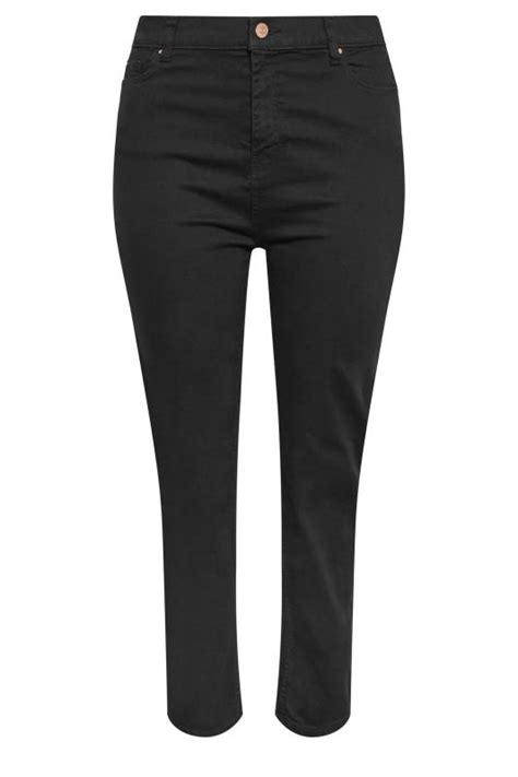 Yours Plus Size Black Straight Leg Ruby Jeans Yours Yours Clothing
